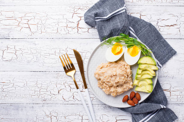 istock Healthy balanced breakfast in plate 1195276185