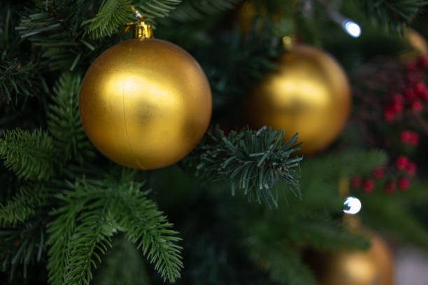 istock Christmas tree decorations in the house 1195276519