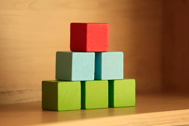 Wooden blocks on wood background