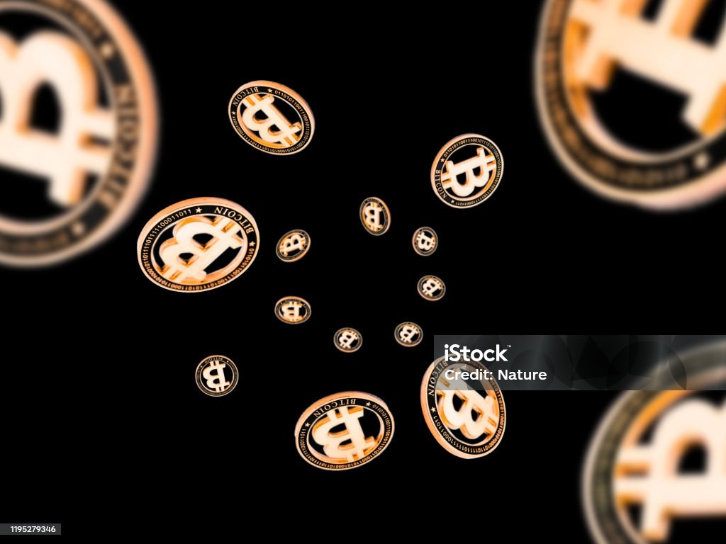Bitcoin Cash. Gold Falling Cryptocurrency. Falling coins isolated on dark. Litecoin, Ethereum Cryptocurrency background Bitcoin Cash. Gold Falling Cryptocurrency. Falling coins isolated on black. Litecoin, Ethereum Cryptocurrency background. Bitcoin concept Cryptocurrency Stock Photo