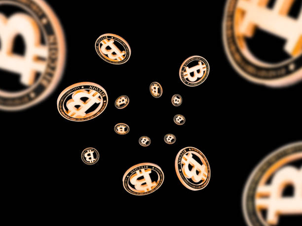 Bitcoin Cash. Gold Falling Cryptocurrency. Falling coins isolated on dark. Litecoin, Ethereum Cryptocurrency background Bitcoin Cash. Gold Falling Cryptocurrency. Falling coins isolated on black. Litecoin, Ethereum Cryptocurrency background. Bitcoin concept litecoin stock pictures, royalty-free photos & images