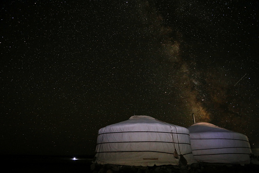 Mongolian Ger (Yurt) in Gobi Desert at Night
Gobi, Mongolia