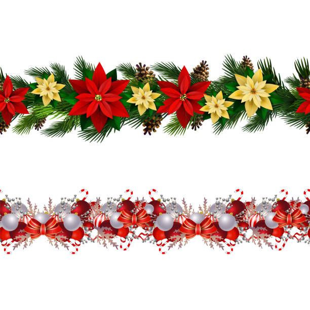 モミの木黄金のジングルベルとクリスマスの装飾 - christmas candle wreath backgrounds点のイラスト素材／クリップアート素材／マンガ素材／アイコン素材