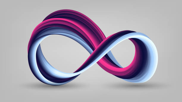 Infinity sign Colorful infinity sign with stripes, gradient swirling ring eternity symbol stock illustrations