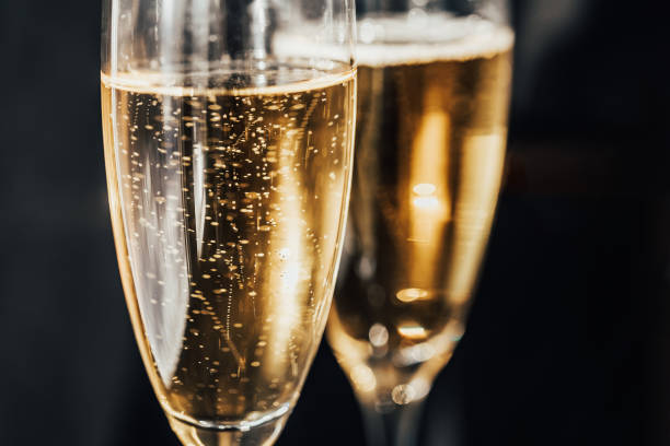 istock Champagne on black background. 1195306953