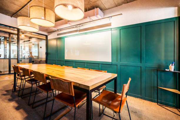 istock Empty board room in a coworking space 1195327328