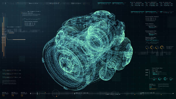 istock Futuristic HUD Holographic Electromagnetic Machine 1195327866