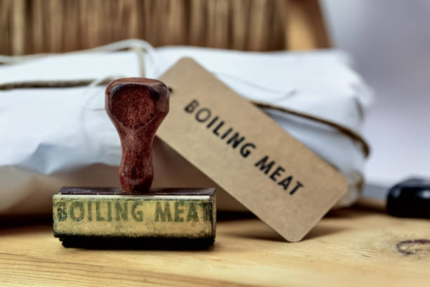 istock Old Butcher Shop Stamp - Boiling Meat 1195336767