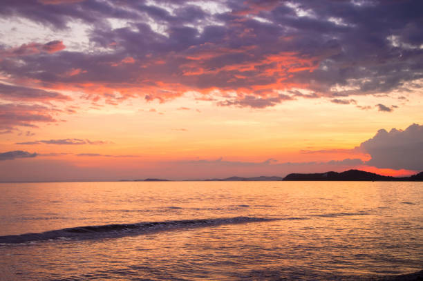 istock View of sea with sunset sky 1195341964
