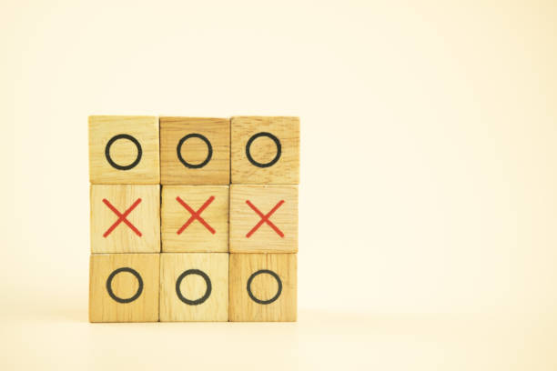 Tic-tac-toe game on the playground. Outdoor activities for children.