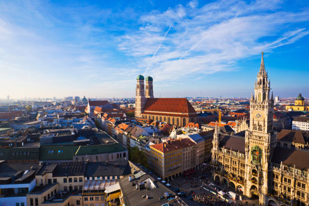 istock Aerial panoramic view of Old Town, Munich, Germany. 1195353020