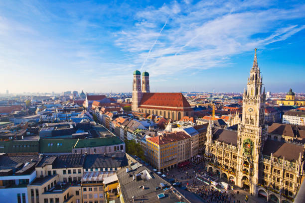 istock Aerial panoramic view of Old Town, Munich, Germany. 1195353032