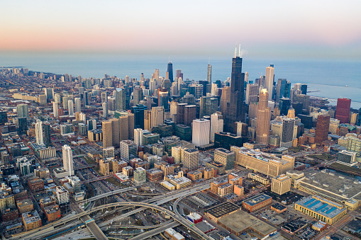 Aerial View of Chicago at Dusk - 2019