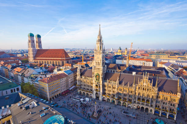istock Aerial panoramic view of Old Town, Munich, Germany. 1195358056