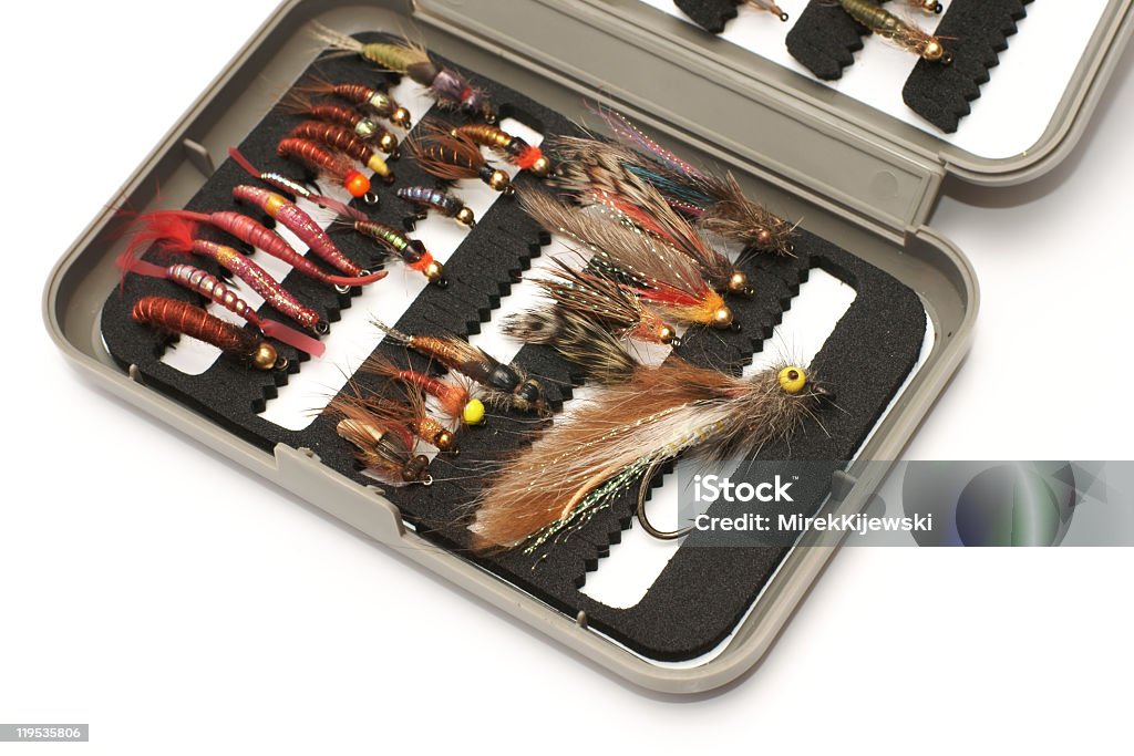 Fliegenfischen, bait box - Lizenzfrei Angelhaken Stock-Foto