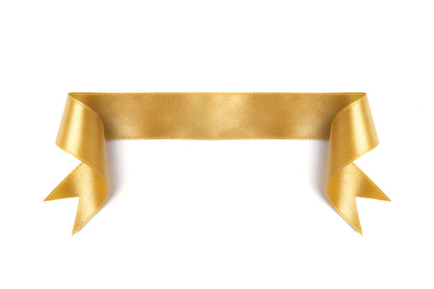 istock gold banners ribbons label on white background 1195358820