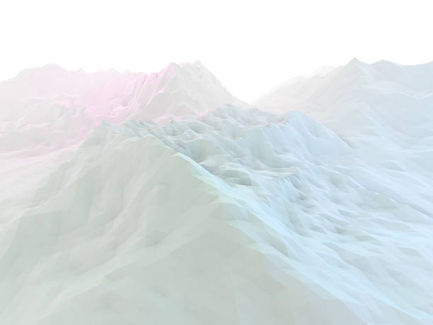 istock Abstract polygonal white landscape with mountains, hills. 3D 1195359335