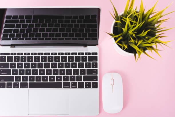 istock Top view of modern technology smart phone mobile and computer laptop 1195362179