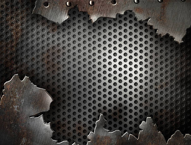 istock Background of cracked metal frame 119536254