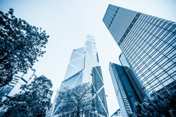 istock Modern skyscrapers shot, Hong Kong 1195364781