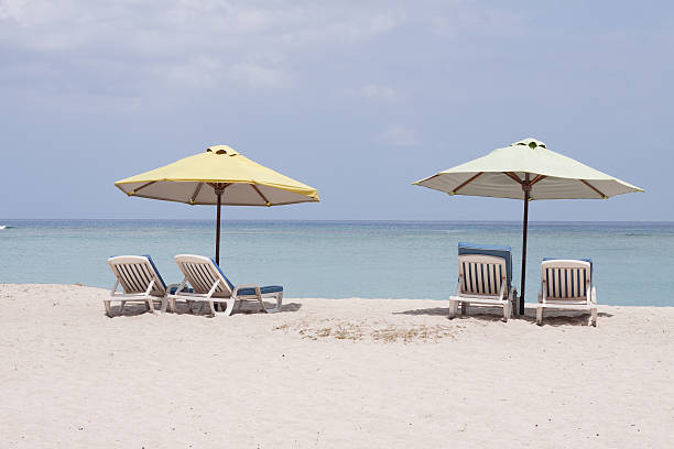 istock reclining chairs and umbrellas 119536629
