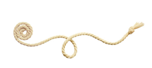 beige cotton rope arrangement - at the end of your rope imagens e fotografias de stock