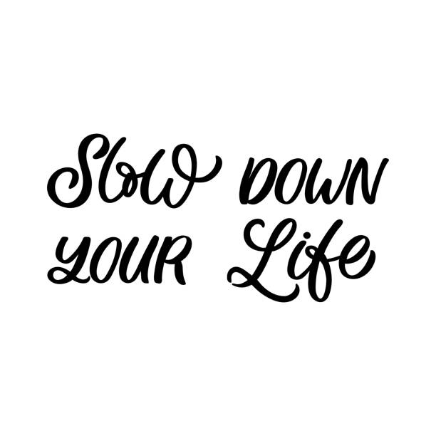 istock Hand drawn lettering quote. The inscription: Slow down your life. Perfect design for greeting cards, posters, T-shirts, banners, print invitations. 1195372283
