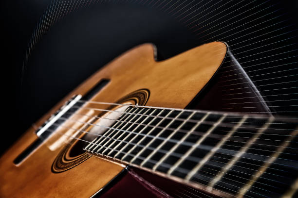 istock Acoustic guitar with shine around 1195374586