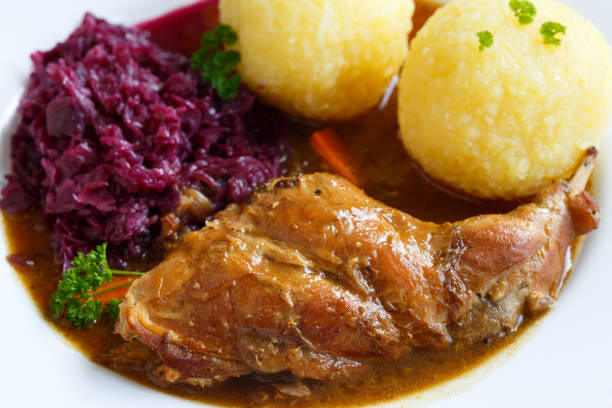 istock delicious roast rabbit with dumplings 1195377508
