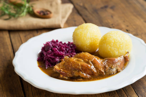 istock delicious roast rabbit with dumplings 1195377518