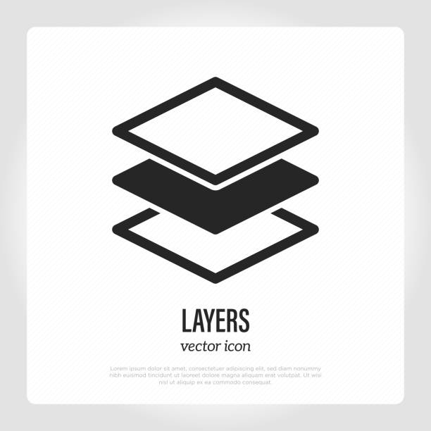 Layers thin line icon. Stack of paper. Vector illustration. vector art illustration