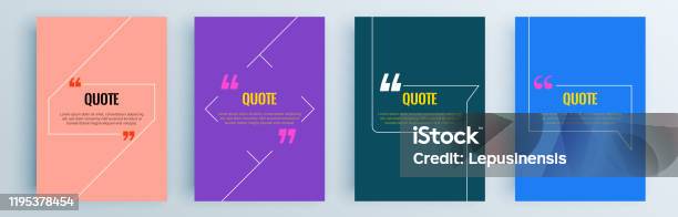 Quote Frames Blank Templates Set Text In Brackets Citation Empty Speech Bubbles Quote Bubbles Textbox Isolated On Color Background Vector Illustration Stock Illustration - Download Image Now