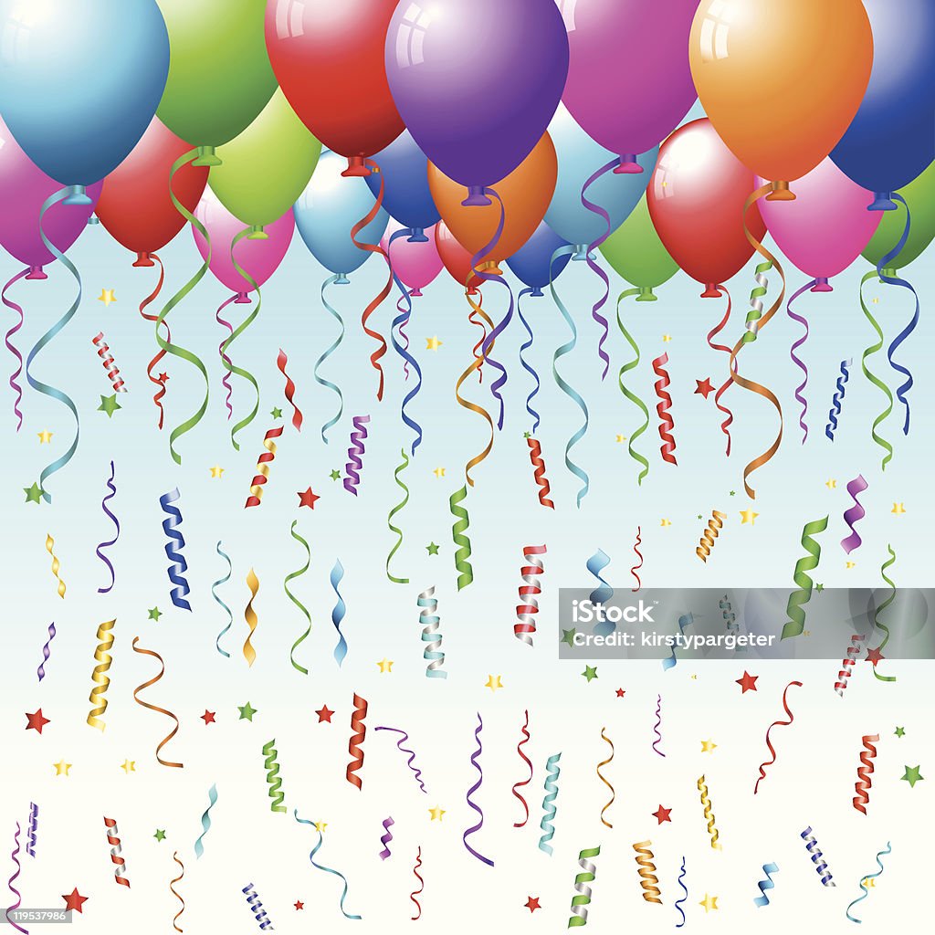 Balões Confete e streamers - Royalty-free Balão - Enfeite arte vetorial