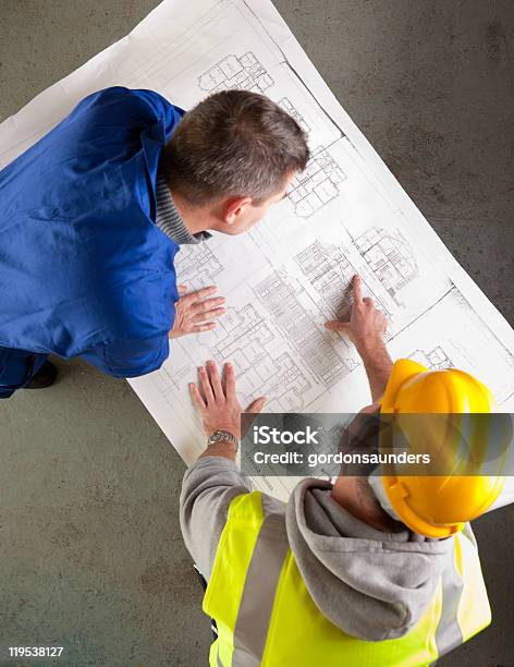Bauen Werkzeuge Prüfen Stockfoto und mehr Bilder von Baugewerbe - Baugewerbe, Hingabe, Technische Zeichnung
