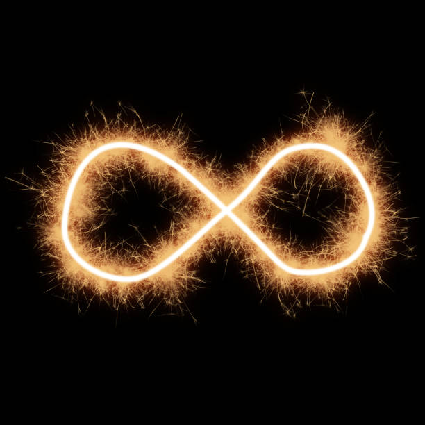 istock Symbol of lemniscate made with sparks on a black background.. 1195381763