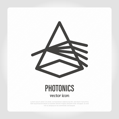 Photonics thin line icon. Light dispersion. Vector illustration.