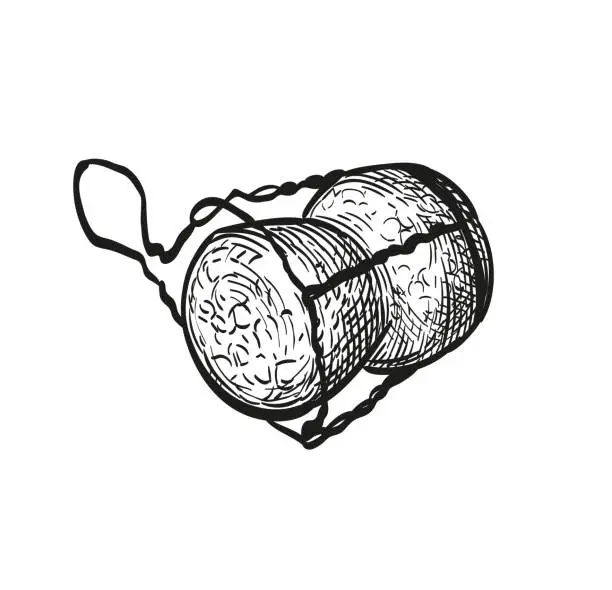 Vector illustration of Champagne bottle cork.