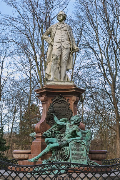 Lessing monument in Berlin, Germany Berlin, Germany - December 18, 2019: Monument to Gotthold Ephraim Lessing in Tiergarten park. The monument by sculptor Otto Lessing was unveiled on October 14, 1890. Tiergarten is Berlin’s most popular inner-city public park. Access to the park is free. gotthold ephraim lessing stock pictures, royalty-free photos & images