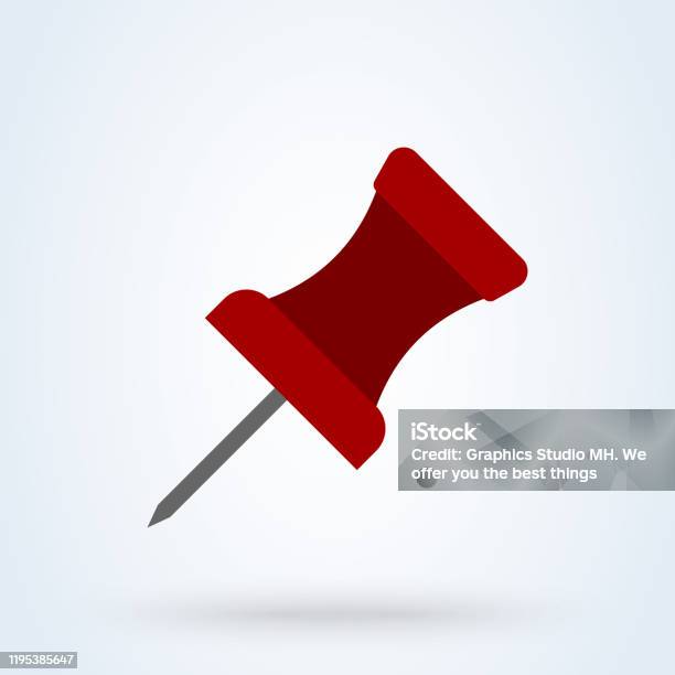 Pin Moderno Ilustración de Insertar Pin Plano Vector Moderno Diseño Ilustración y ...
