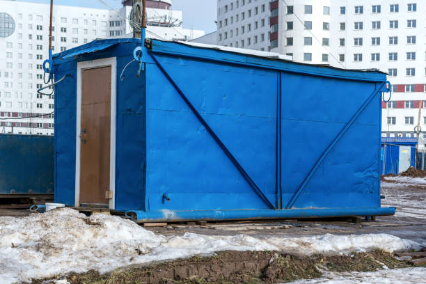 istock blue container for temporary stay of builders 1195385848