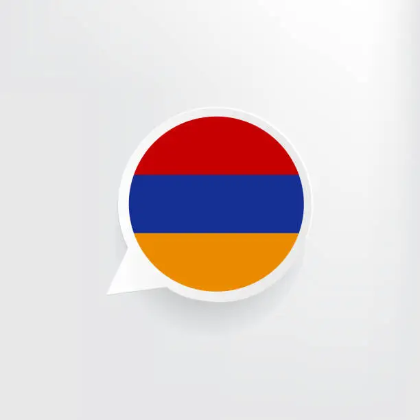 Vector illustration of Armenia Flag Speech Bubble