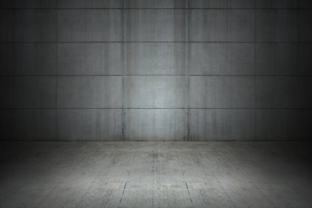 istock Cement blocks wall and cement floor as background, scary background 1195388225