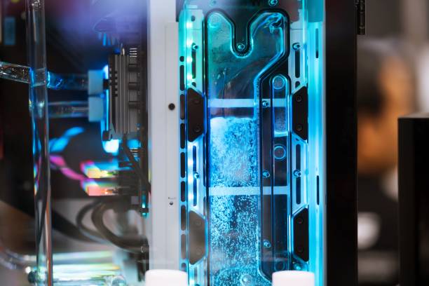 istock Close up of Computer RGB gaming, Illuminated by colored LED 1195392601