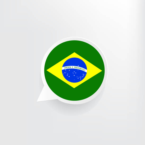 ilustrações, clipart, desenhos animados e ícones de bolha do discurso da bandeira de brasil - brazilian flag brazil flag three dimensional shape