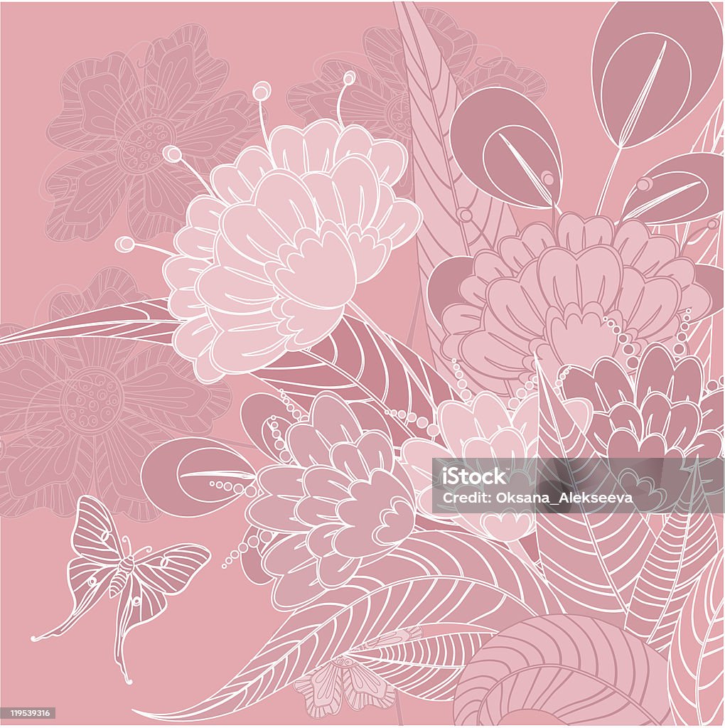 Розовый цветочный фон - Векторная графика Абстрактный роялти-фри