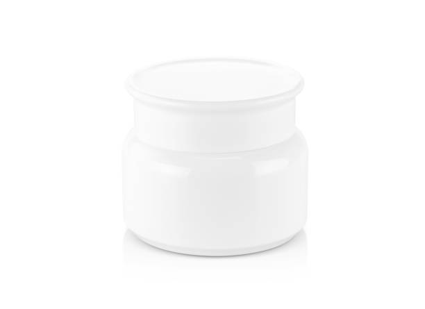 istock white plastic cream pot isolated on white background with clipping path 1195399587