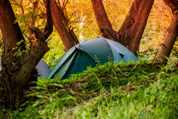 istock green tourist tent 1195402357