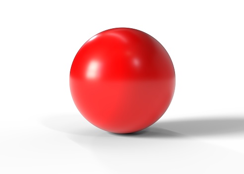 red, ball, 3d, white background