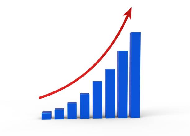 Chart growth 3d rendering stock photo