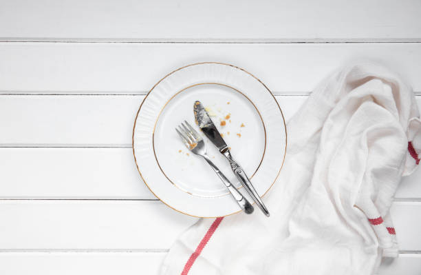 istock Dirty plate after a finished lemon cheesecake 1195409538